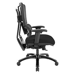 Vertical Black Mesh Back Chair with Shiny Black Base 1